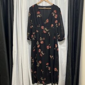 Dynamite Black Floral Maxi Dress